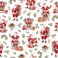 Coton Père Noël Avec Cadeaux Fond Blanc | Laize 1m60