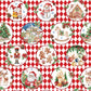 Coton Portraits De Noël Sur Losanges Blanc et Rouges | Laize 1m55