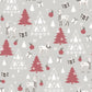 Coton Noël Rennes et Arbres Sur Fond Gris | Laize 1m55