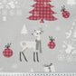 Coton Noël Rennes et Arbres Sur Fond Gris | Laize 1m55