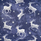 Coton Noël Rennes Magiques Fond Bleu Navy | Laize 1m60