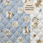 Tissu Coton Matelassé Réversible | Blini Bloubi Baltique | Carreaux