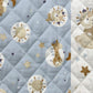 Tissu Coton Matelassé Réversible | Blini Bloubi Baltique | Carreaux