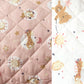 Tissu Coton Matelassé Réversible | Blini Bloubi Rose Poudre | Carreaux
