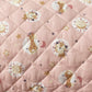Tissu Coton Matelassé Réversible | Blini Bloubi Rose Poudre | Carreaux