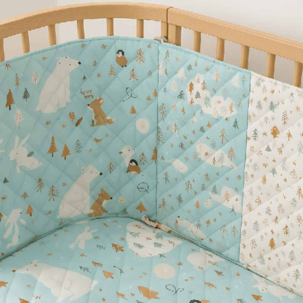 Tissu Coton Matelassé Réversible | Zamzam Enide Vert | Carreaux