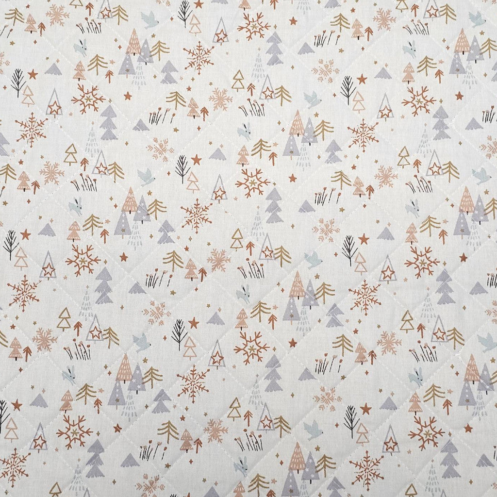 Tissu Coton Matelassé Réversible | Zamzam Enide Vert | Carreaux