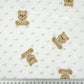Double Gaze De Coton Imprimé | Ourson Beige Fond Blanc | Laize 135cm