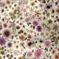Double Gaze De Coton Imprimé | Fleurs Hortense Ecru Violet
