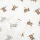 Double Gaze De Coton Imprimé | Ourson Teddy Fond Beige | Laize 135cm
