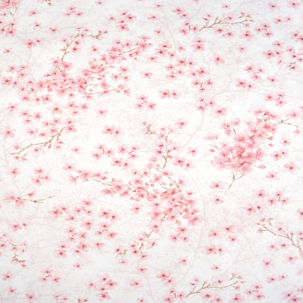 Fleurs De Cerisier Roses Fond Blanc | 1m x 1m60