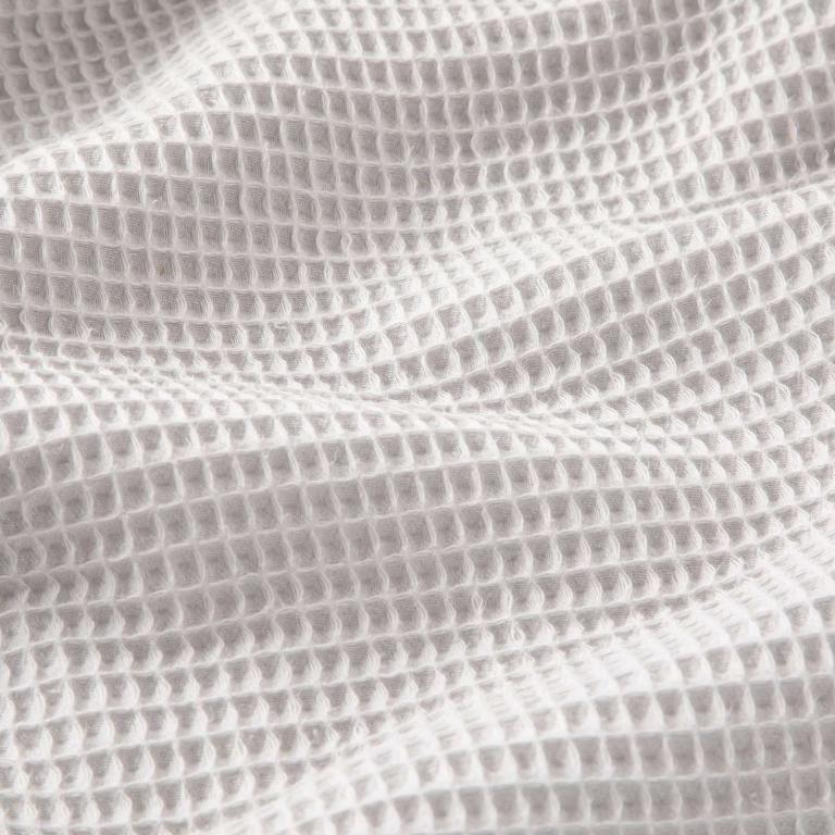 Nid d'abeille 100% Coton Gaufré | Gris Clair Argent | 1m x 1m55