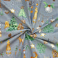 Gnomes Oranges Festifs sur Fond Gris | 1m x 1m60