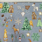 Gnomes Oranges Festifs sur Fond Gris | 1m x 1m60