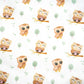 Coton Animaux Hiboux Branche Fond Blanc | 1m x 1m60