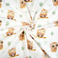 Coton Animaux Hiboux Branche Fond Blanc | 1m x 1m60