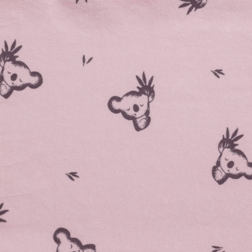 Coton Jersey Panda Luan Rose Blush et Charbon | 1m x 1m50