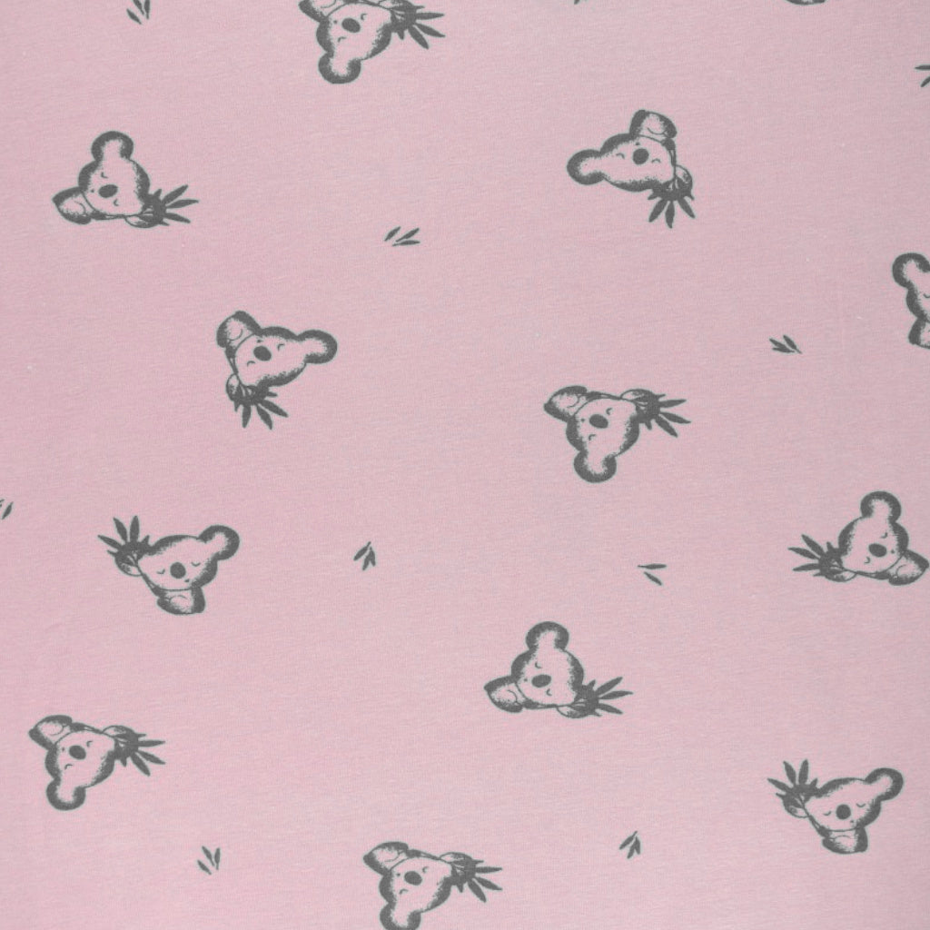Coton Jersey Panda Luan Rose Blush et Charbon | 1m x 1m50