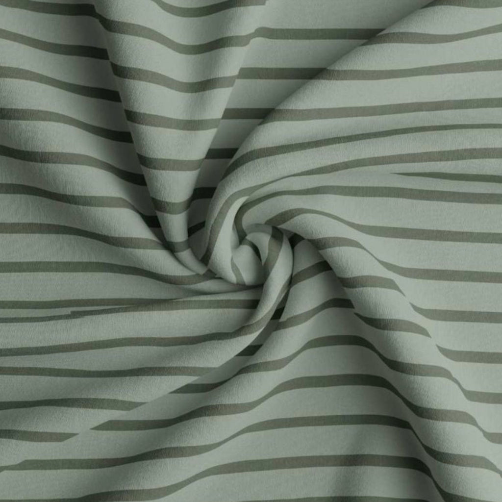 Coton Jersey Rayé BRETON Amande et Fougère | 1m x 1m50 | 220gr/m²