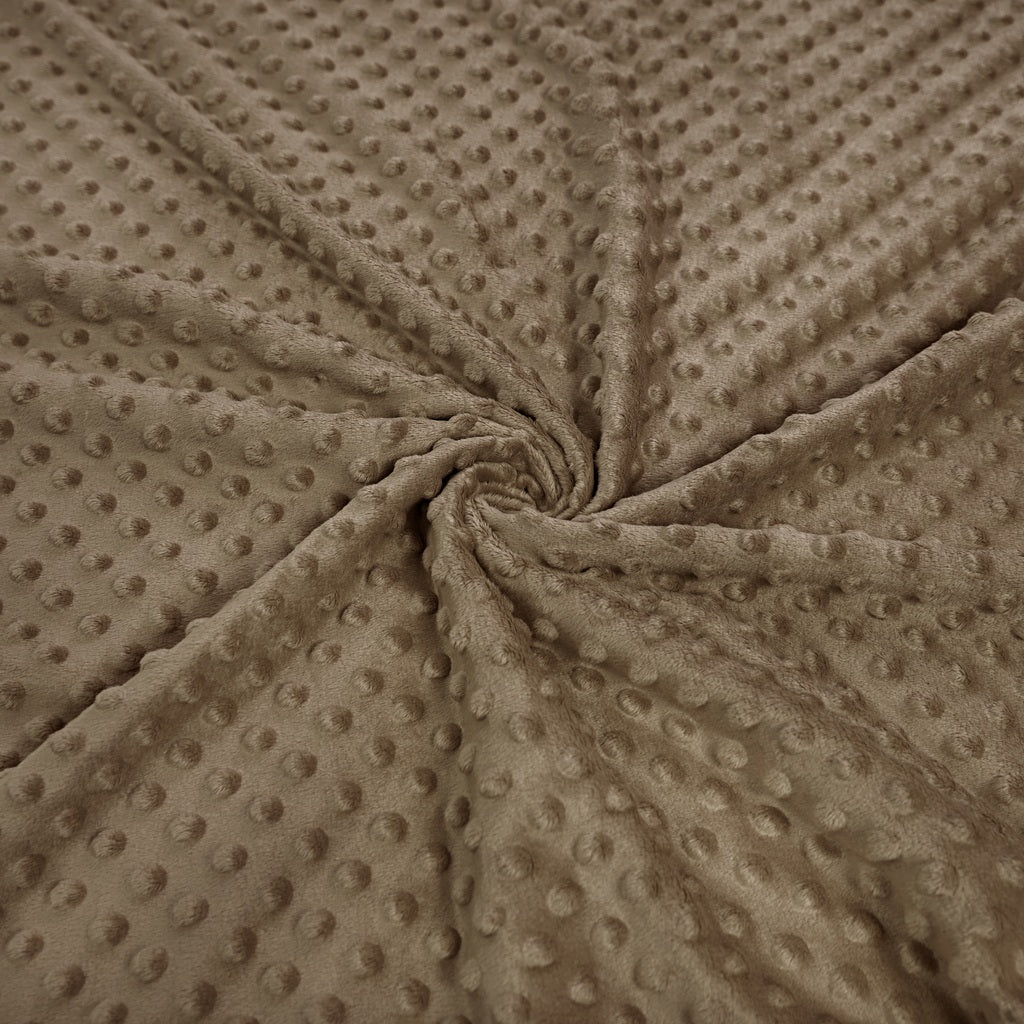 Tissu Minky A Pois Premium 380g/m² - Brun Latte