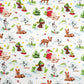 Coton Motifs de Noël Cerf Fond Blanc | 1m x 1m60