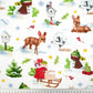 Coton Motifs de Noël Cerf Fond Blanc | 1m x 1m60