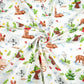 Coton Motifs de Noël Cerf Fond Blanc | 1m x 1m60