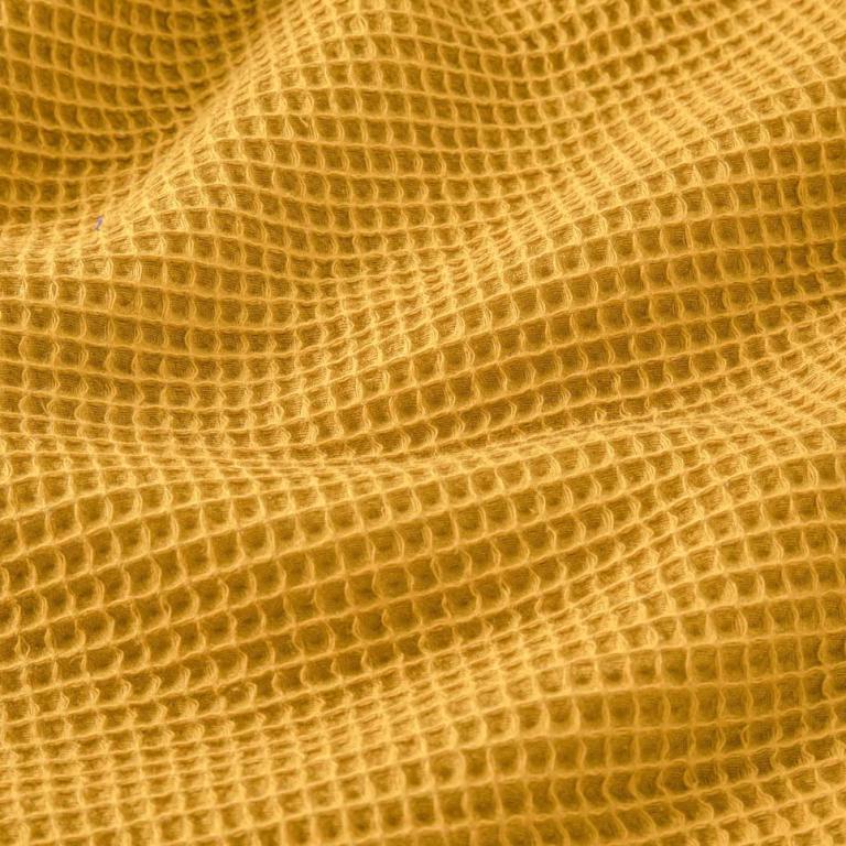 Nid d'abeille 100% Coton Gaufré | Moutarde | 1m x 1m55