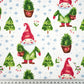 Nains de Noël et Sapins Fond Blanc | 1m x 1m60