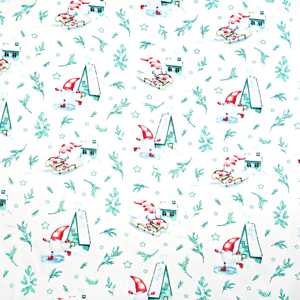 Coton Noël Sport d'Hiver Blanc | 1m x 1m60