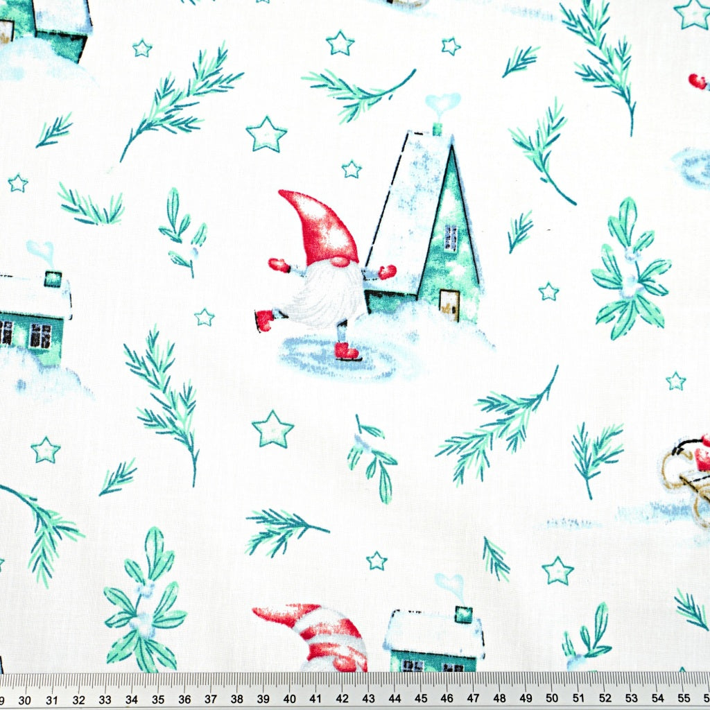 Coton Noël Sport d'Hiver Blanc | 1m x 1m60