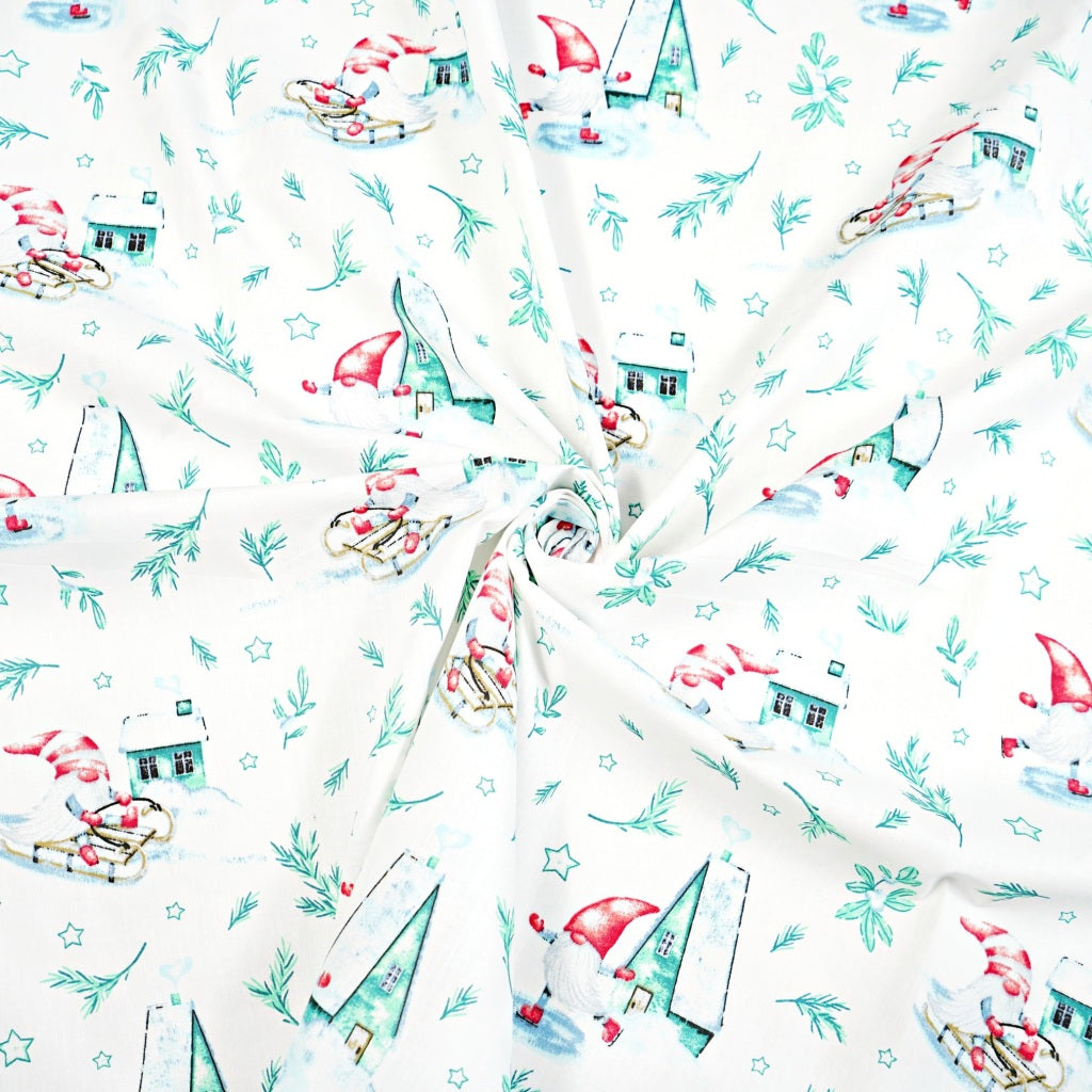 Coton Noël Sport d'Hiver Blanc | 1m x 1m60