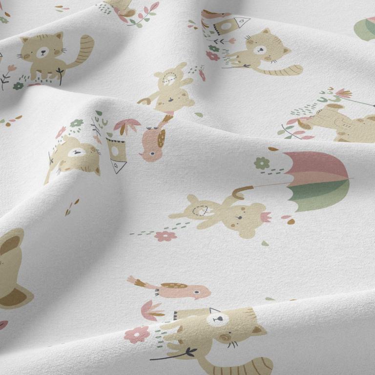 Ourson Chat Elephant Zoya Blanc | 1m x 1m50