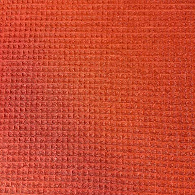 Nid d'abeille 100% Coton Gaufré | Paprika | 1m x 1m55