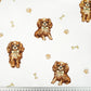 Tissu Coton Chien Spaniel Fond Blanc | Laize 1m55