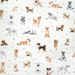 Tissu Coton Compagnons Chiens sur Fond Ecru | Laize 1m55