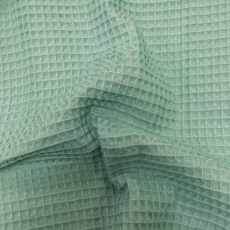 Nid d'abeille 100% Coton Gaufré | Vert Aventurine | 1m x 1m55
