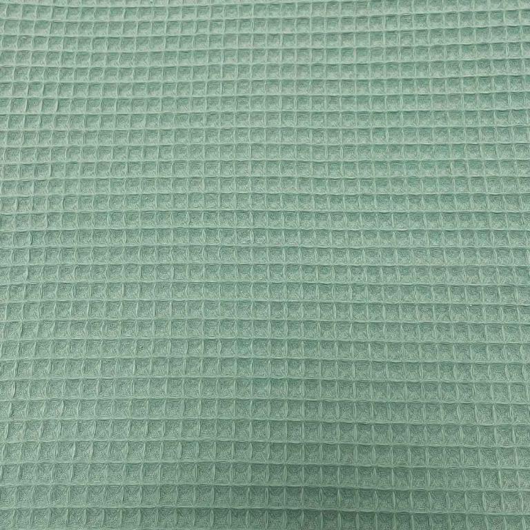 Nid d'abeille 100% Coton Gaufré | Vert Aventurine | 1m x 1m55