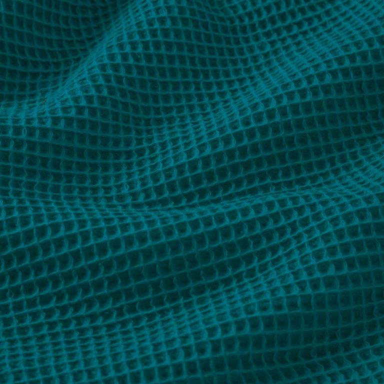 Nid d'abeille 100% Coton Gaufré | Vert Paon | 1m x 1m55