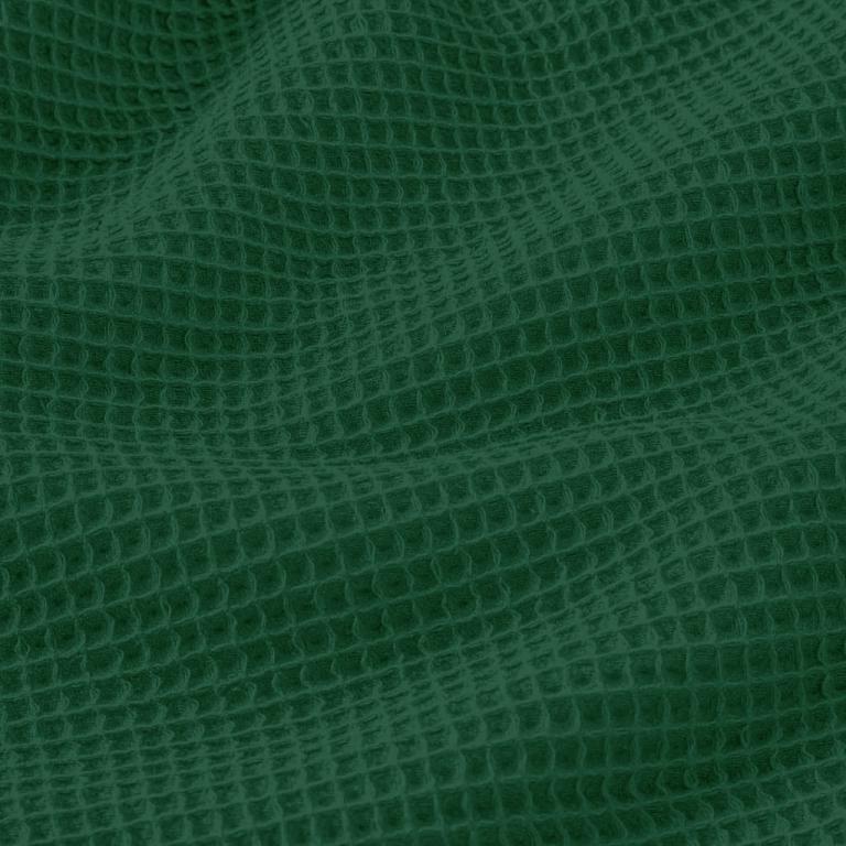 Nid d'abeille 100% Coton Gaufré | Vert Sapin | 1m x 1m55