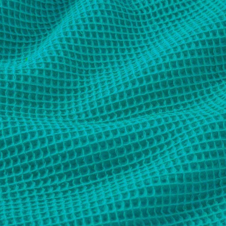 Nid d'abeille 100% Coton Gaufré | Vert Tourmaline | 1m x 1m55