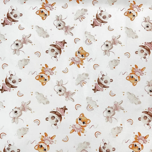 Animaux Ballerines Fond Blanc | 1m x 1m50