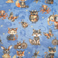 Coton Animaux Cyberpunk Fond Bleu | 1m x 1m60