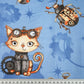 Coton Animaux Cyberpunk Fond Bleu | 1m x 1m60