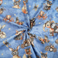 Coton Animaux Cyberpunk Fond Bleu | 1m x 1m60