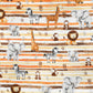 Tissu Coton Animaux Savane Lignes Oranges | Laize 1m55