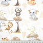 Coton Baby Animaux Africains Fond Blanc | 1m x 1m55