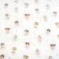 Coton Ballerines Beiges Etoiles Fond Blanc | 1m x 1m60
