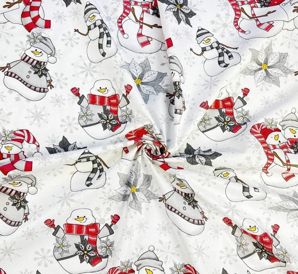 Bonhomme de Neige Rouge sur Fond Blanc | 1m x 1m60