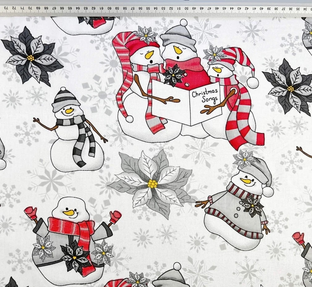 Bonhomme de Neige Rouge sur Fond Blanc | 1m x 1m60